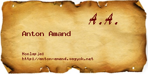 Anton Amand névjegykártya